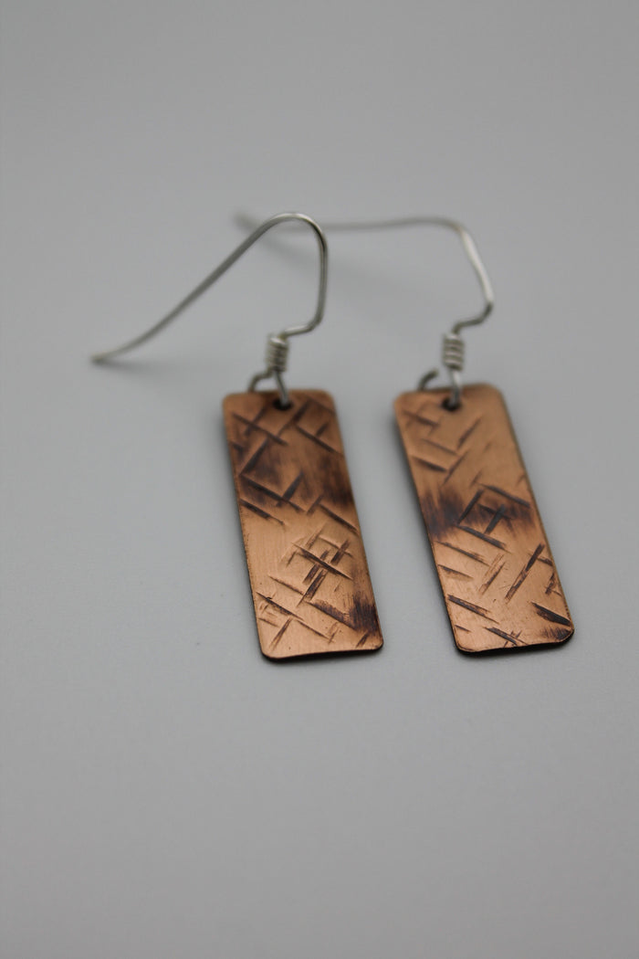 Nile River Copper Earrings (Oxidized)