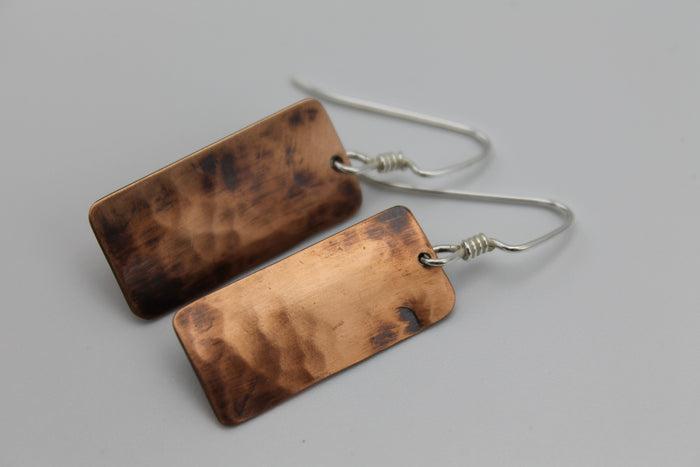 Gladiator Copper Earrings (Oxidized)