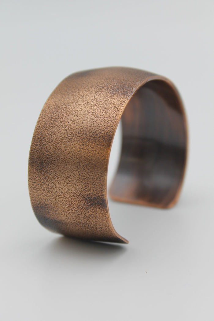 1" Frosted Copper Cuff - (Oxidized)