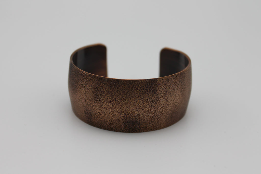 1" Frosted Copper Cuff - (Oxidized)