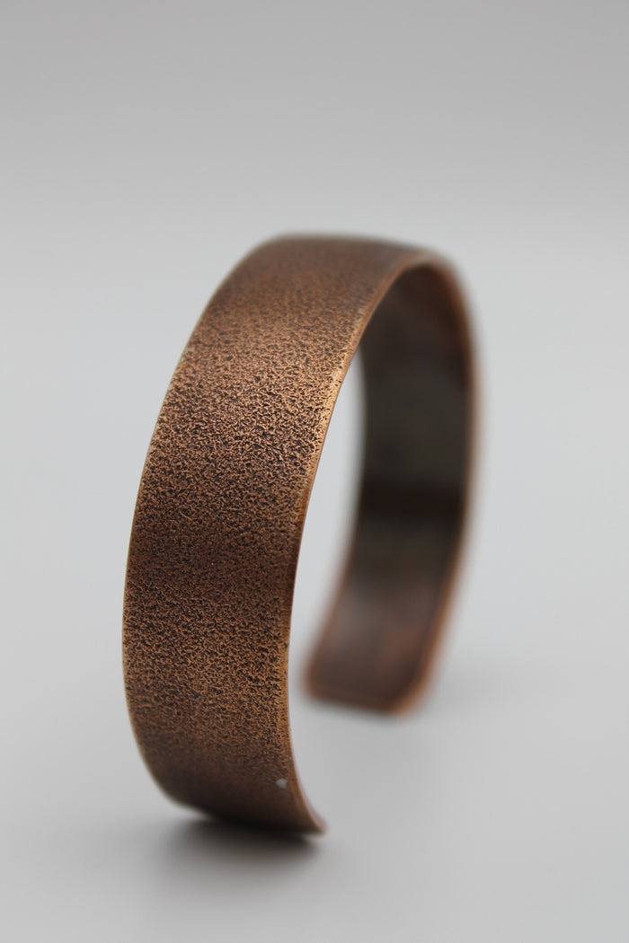 1/2" Frosted  Copper Cuff - (Oxidized)